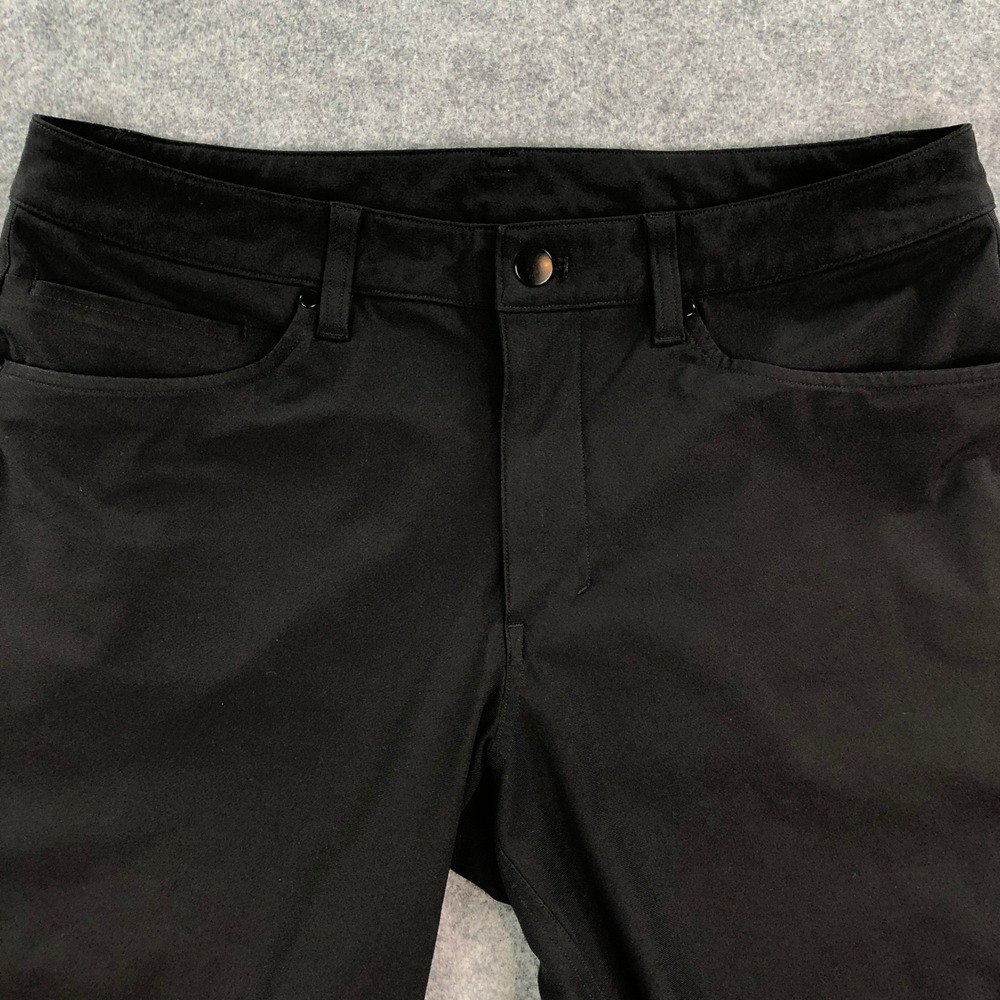 Lululemon Mens Chino Pants 32 Black Polyester Blend Slim Fit Abc Utilitech Gym - Picture 4 of 14